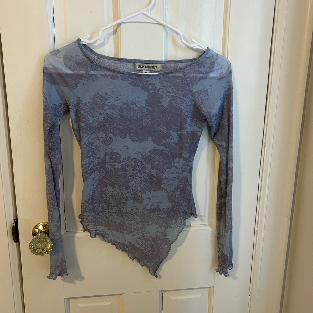 Urban Outfitters Gray Asymmetrical Long Sleeve Top